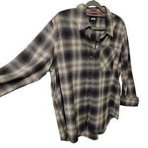 Bass Flannel Soft Pink and Gray and White   XL